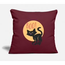 Scary Halloween Black Cat For Cats Halloween Lover Burgundy Pillow